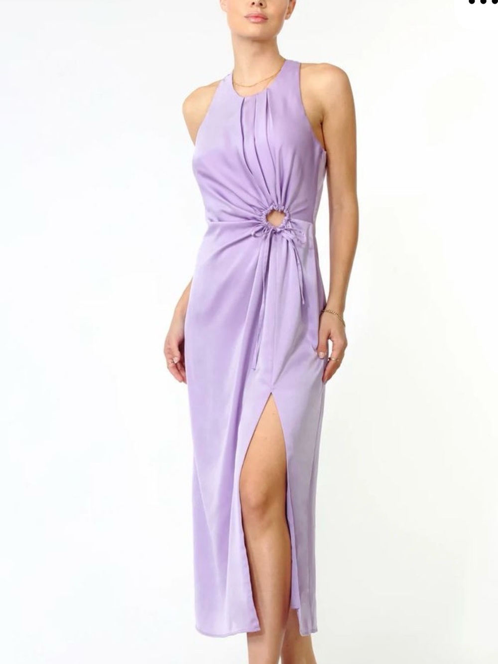 Greylin Lilac Halter Midi Dress with Side Slit NWT size Medium